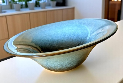 ホワイトモダン手洗鉢（M）　３２cm✕１２センチ　朝顔形