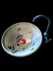 美濃唐津草文手洗鉢