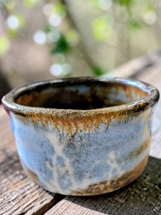穴窯灰志野茶盌